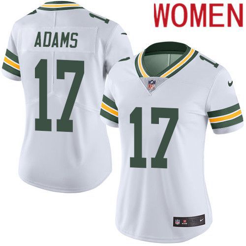 Women Green Bay Packers #17 Davante Adams White Nike Vapor Limited NFL Jersey